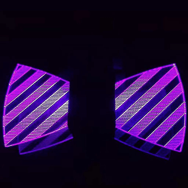 Fargerikt LED-lysende akrylsløyfe med blinkende farger, lysende Halloween-slips Twill