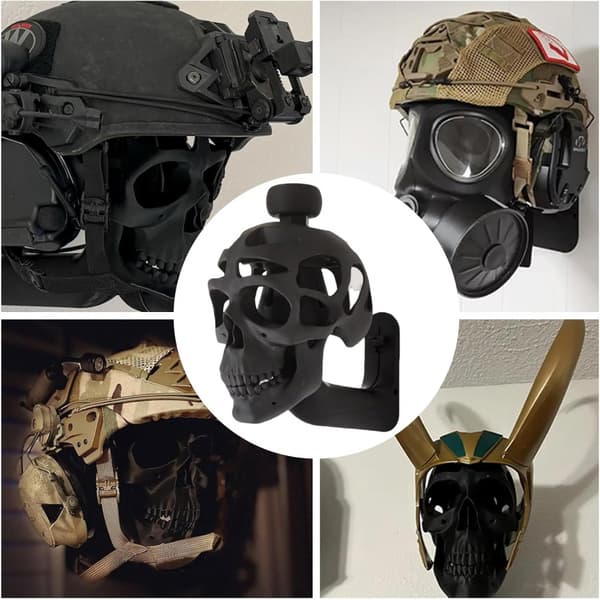 3D Skull Helmet Display Pack, Skull Wall Decoration, Skull Helmet Holder