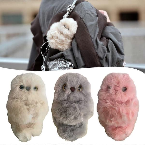 Mirumi Plush Robot Toy, Mirumi Plush Robot Bag Charm, Interactive Plush Toy off white