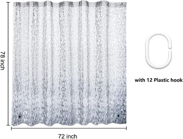 Dusjforheng PEVA Vanntett og Muggresistent Halvtransparent 180x200cm E