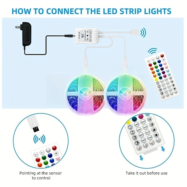 5m-40m LED-lys Bluetooth Rgb-lys LED-båndlys 5m