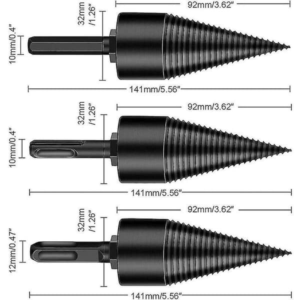 Autumn Campaign, Log Splitter Drill Bit, Log Splitter Cone, Wood Splitting Drill Bit, Log Splitter, Wood Splitting Drill Bit for Log Splitting with 3