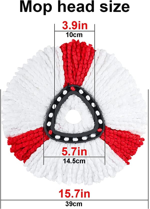 Mop Heads Compatible with 4-Pack, Easy Clean Refills, Replacement Dust Mop Head for Floor Cleaning, Triangular Shape