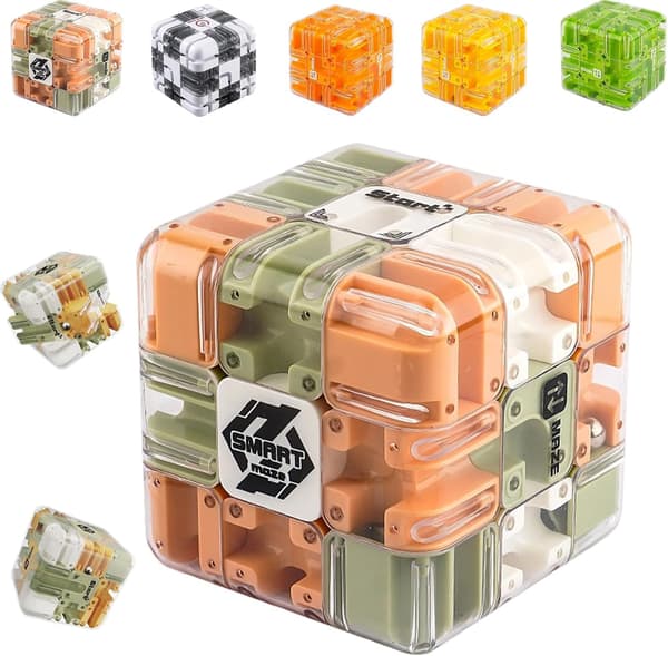 Large 3D Labyrinth Cube Puzzle, 2025 3D Magic Cube Labyrinth Ball Puzzle, Spatial Awareness Brain Training Toy for Stress Relief & Logical Development c