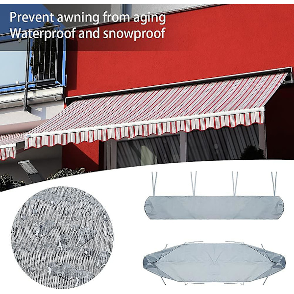 Markisöverdrag för utomhus, Silver 2m/6.56ft, Patio Markisöverdrag, Rullbart Solskydd, Dammskyddande Oxfordtyg, Regnskydd för Markis