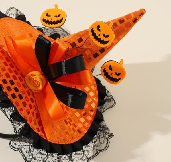Halloween-Hodeplagg Heksehatt Hårstrikker Yellow