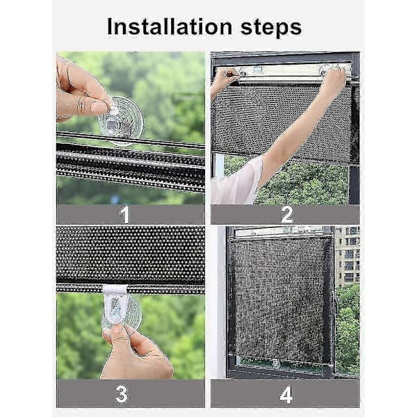 Universal Suction Cup Roller Blind Sunshade Blackout Blind Without Nails Various Sizes 58x125cm (22.8x49.2in)