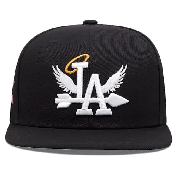 Winged Letter Embroidery Baseball Cap Hip Hop Breathable Snapback Hats Solid Color (Adjustable, White)