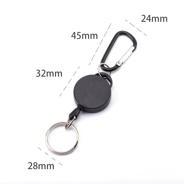 2-pack Retractable Yo-Yo Keychain with Carabiner Black