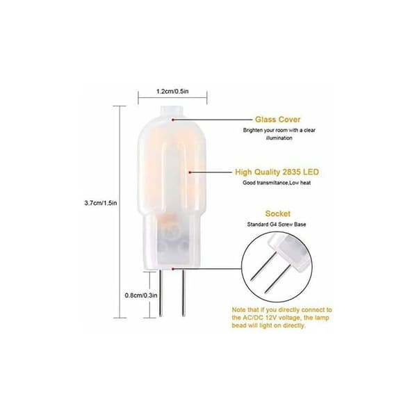 G4 LED Bulb, 5-pack Equivalent to Halogen Bulbs, G4 2W LED Bulb Energy Saving for Headlights, DC 12V