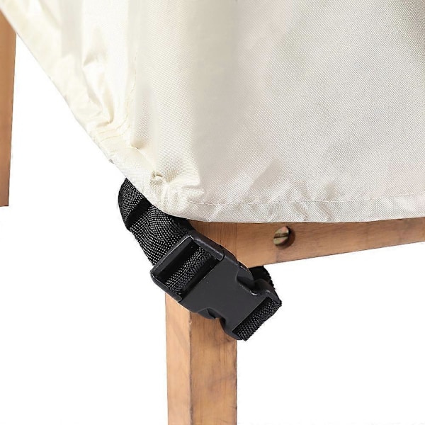 SZTXJ 420D Oxford Stoff Utendørs Vanntett Rundt Møbeltrekk Hagebord og Stol Beskyttelsestrekk Hagemøbel Støvtrekk Beige (185*110cm)