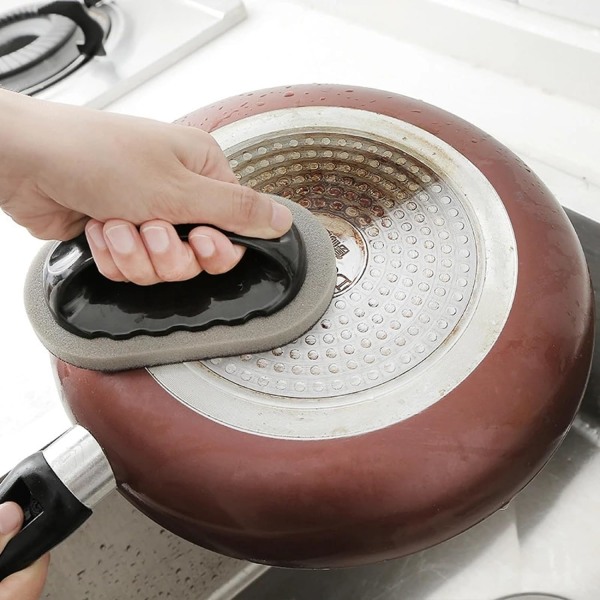 Magic smärgel skrubb svamp borste suddgummi rengöring köksgryta borste rengöring rost sand borste pott rengöring verktyg lämplig för hushållsvask krukor