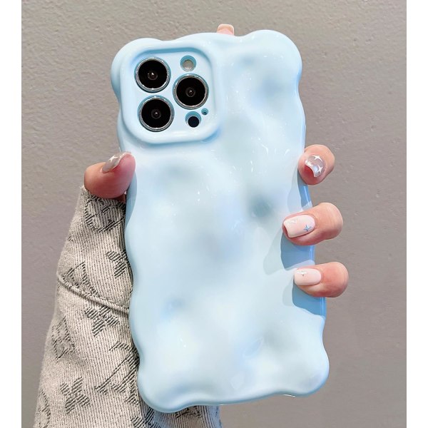 Case för iPhone 12, söt enfärgad lockig vågform Stötsäker TPU Bumper Phone case