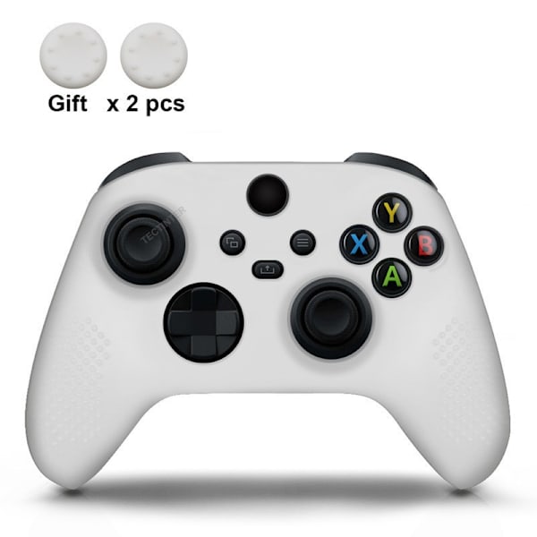 Xbox Series-kontroll Silikonöverdrag Series S/X-kontroll Skyddande överdrag med knapplock White