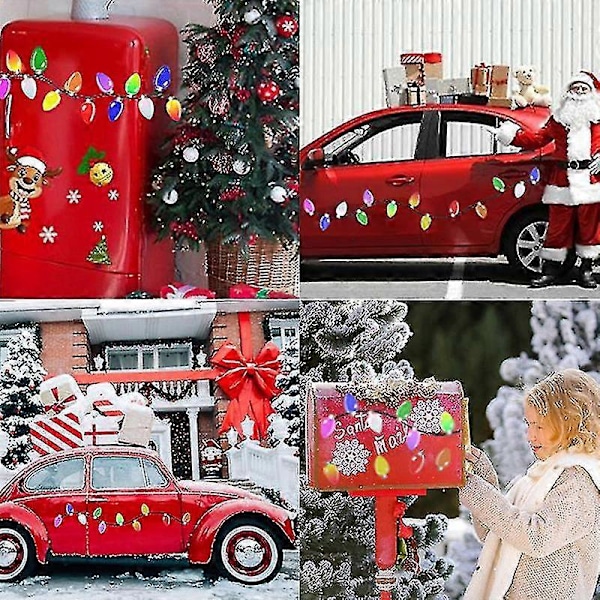 Joulukoriste Magneettinen Auto Heijastava Tarra Tarrat Hehkulamppu Autoon Kotiin TAO A10