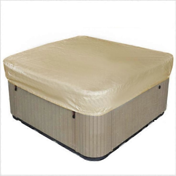 SZTXJ Vanntett Polyester Firkantet Boblebadtrekk Utendørs Spa Trekk Beige Firkantet (210 * 210 * 30cm)