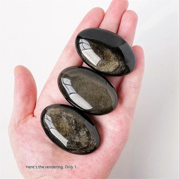 Naturlig Kristall Gem Gyllene Obsidian Handsten Tumme Leksak Varm Kompress Hantverk Healing Hälsa Familj