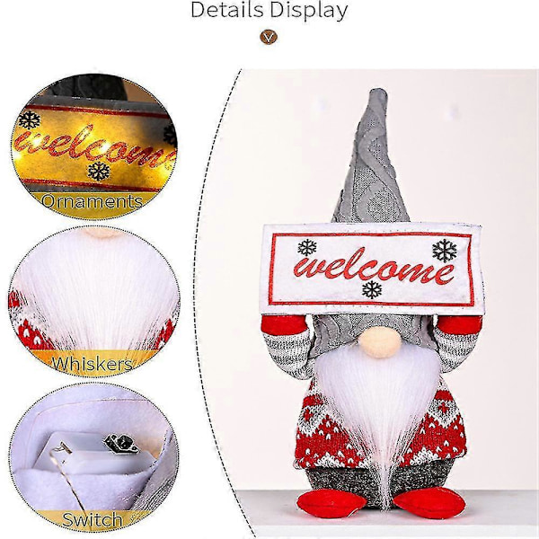 Jultomte Plysch Docka Ljus Utan Ansikte Gonk Fylld Docka Tomte Julpynt Dekoration B