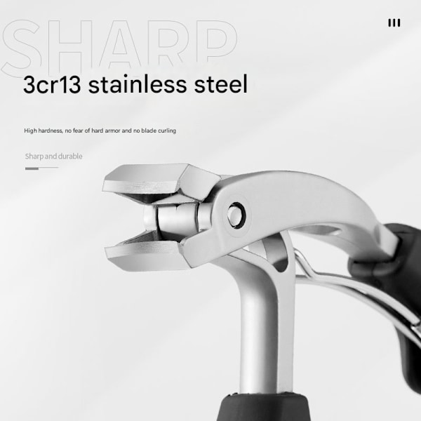 Sherum Clipmaster Pro, Ergonomisk Vinklet Negleklipper til Seniorer - WELLNGS Helt Sort Three piece set
