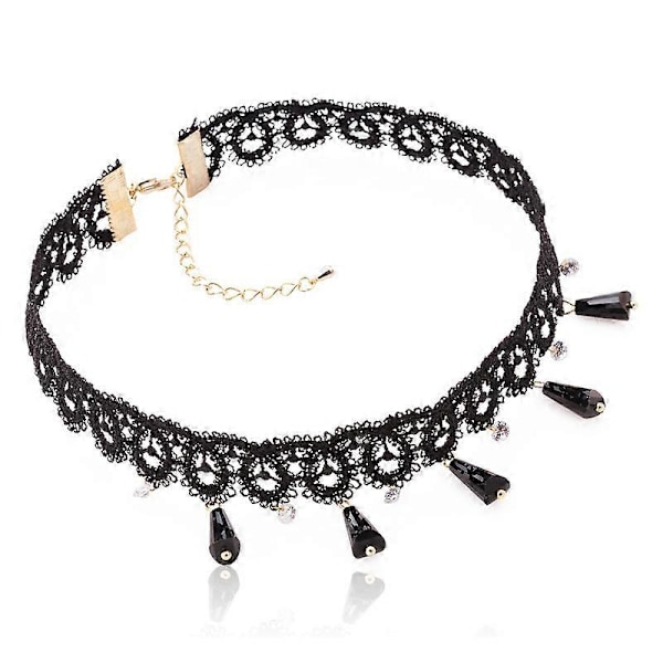 Gotisk Spets Choker Halsband Tatuering Spets Choker Krage Punk Spets Halsband Retro Svart Choker Steampunk Vampyr Choker
