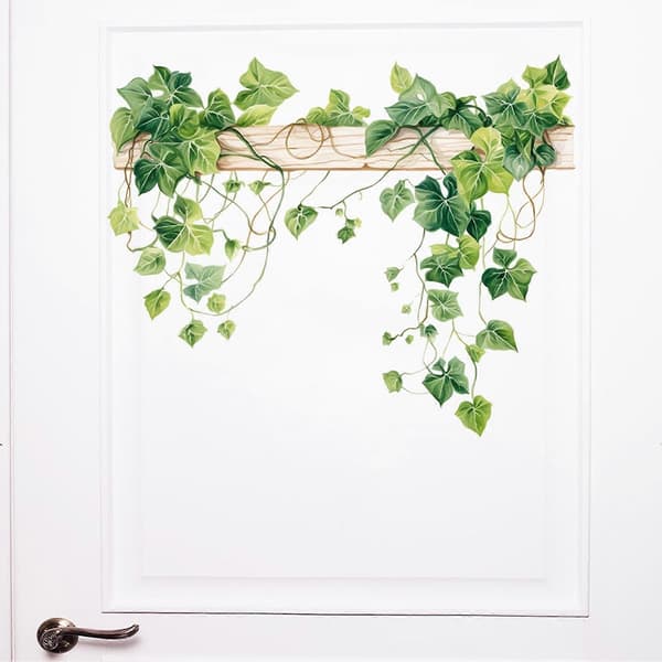 Green Leaf Vine Wall Decal - Natural Greenery Plant - for Living Room or Bedroom