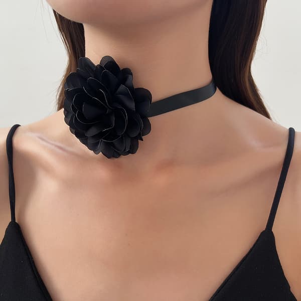 Kukka Choker Kaulakoru Naiset Sametti Choker Kamelia Choker