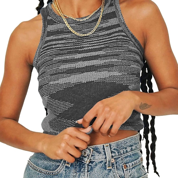 Dame Tanktoppe Sommer Afslappet Ribstrikket Ærmeløs Basic Cami Top Slim Henley Knap Ned Bluser S-2xl Style2 S