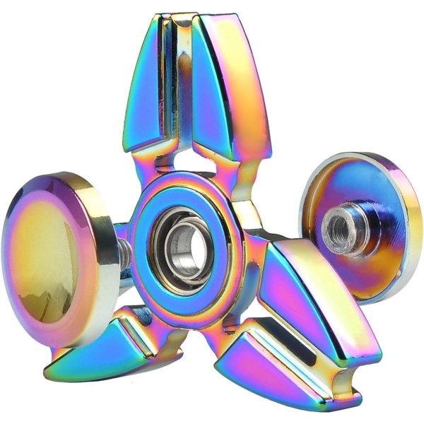 Metal Rainbow Fidget Spinner Leksaker, Hand Spinners Toy Can Spin 1-3 Min Stress Reducer Höghastighetslager för vuxna barn, Office Desk Gadget, Utomhus
