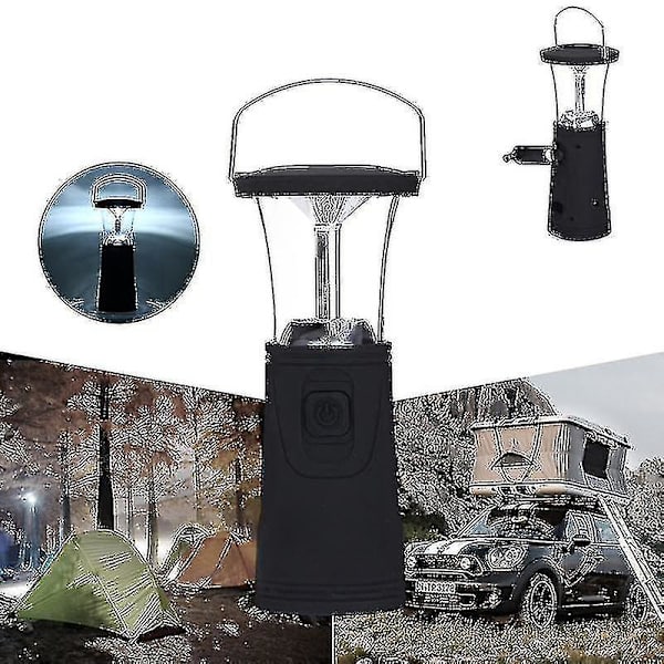 Håndsveivet Solcellelampe Multifunksjonell Nødlampe LED Utendørs Campinglykt