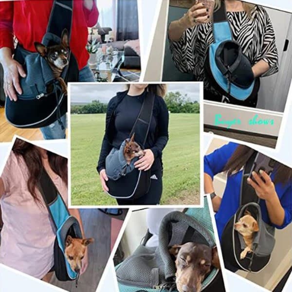 Bærbar hunde- og katteveske i ventilerende mesh for reiser, sikkerhetssele S