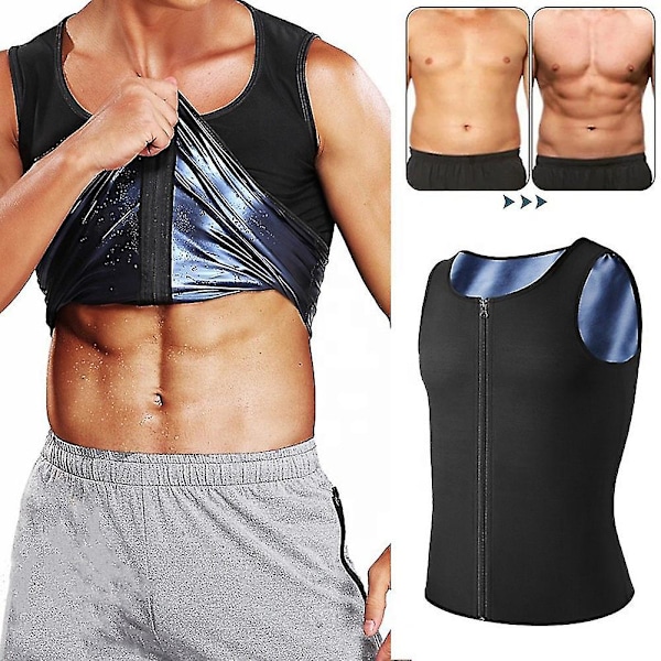 Herreform med lynlås Slankende Kompressionstrøje Hot Sweat Korsetvest