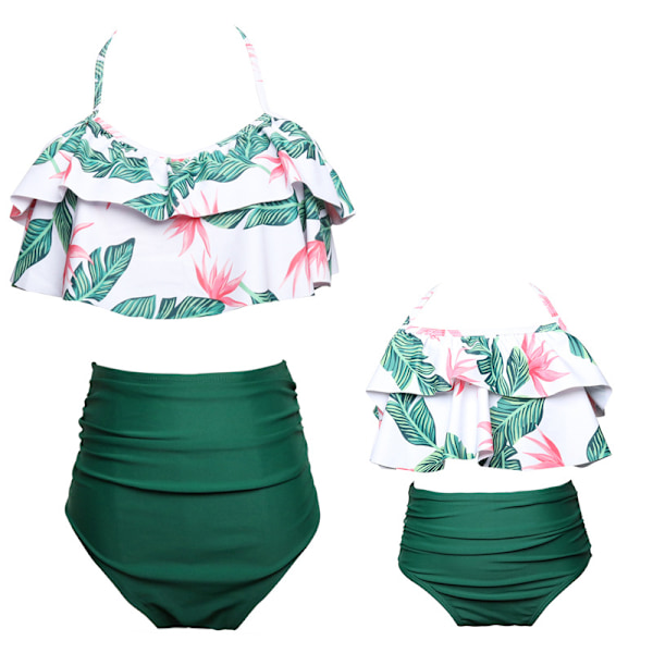 Kvinder, Piger Todelt Flæse Høj Talje Bikini Badedragt B XL