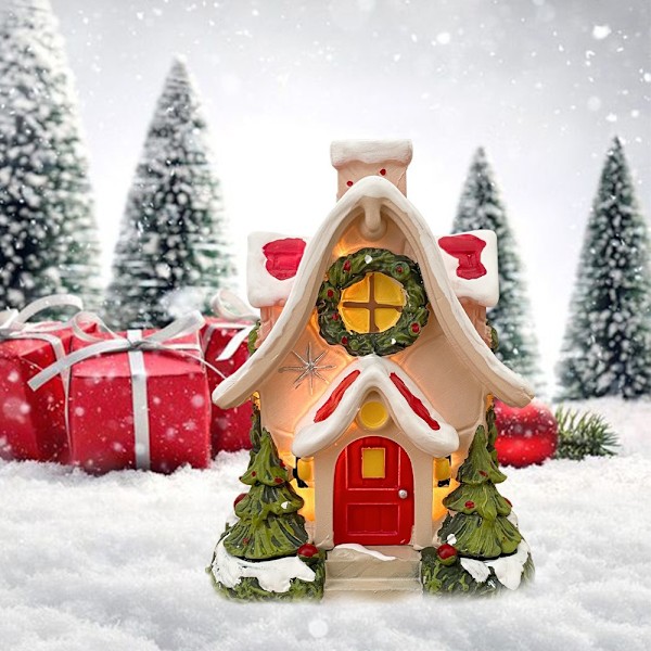 Julkreativa Igloo-Hantverk i Resin, Litet Hus, Semesterhem, Festdekorationer, Aromaterapi-Dekorationer