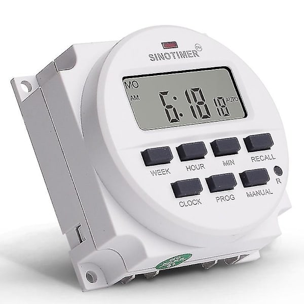 Sinotimer 15,98 tommer LCD digital timer 12V DC 7 dages programmerbar tidsafbryder Tm618n-4 maj.5