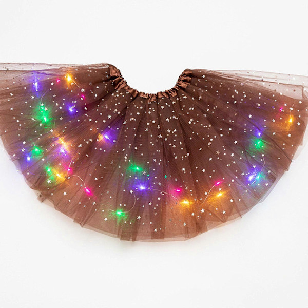 Tylli Hame Nainen LED Tutu Aikuinen Teini Tutu Juhla Baletti Tanssi Naamiaisasu Halloween Asu Röd