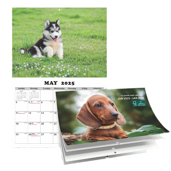 2025 Hund Väggkalender Djur Stil Kalender