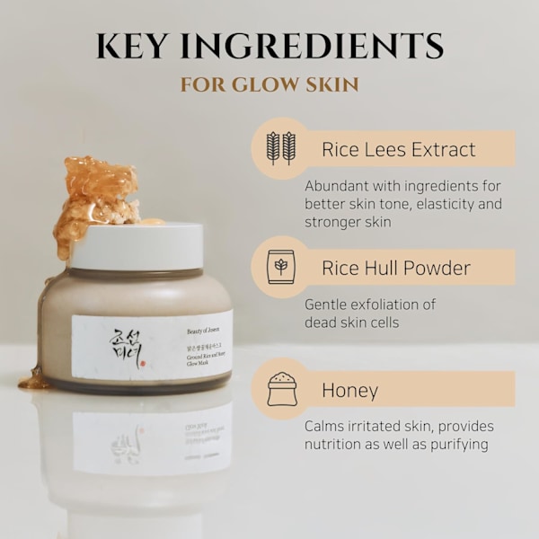 Beauty of Joseon Ground Rice and Honey Glow Mask Pore Sebum Care för Torr Känslig Hud Koreansk Hudvård 150ml, 5.07 fl.oz 5.07 Fl Oz (Pack of 1)