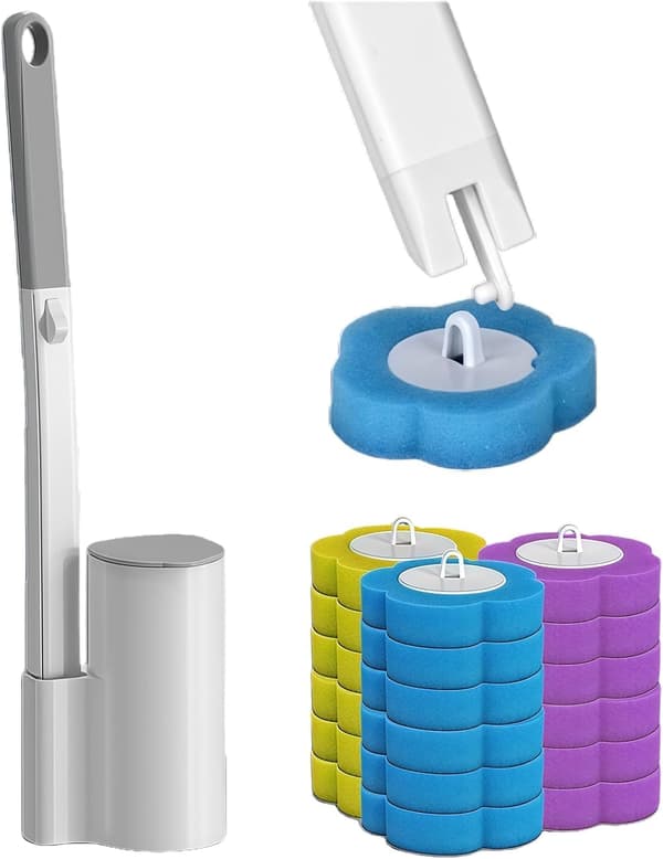 Toilet Brush Set - 18-Piece Kit with Deep Cleaning Sponges