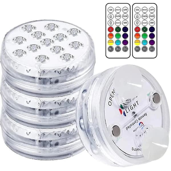 Underwater Light, LED Underwater Light, Pool Lighting, Magnetic Waterproof Light with Remote Control, IP68, 13 LED Lights, Color Changing LED