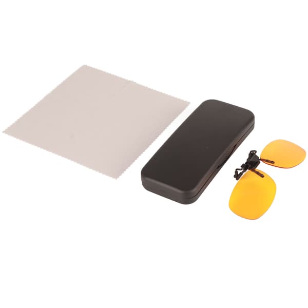 Clip-on Blue Light Blocking Glasses UV Protection Rimless 180 Degree Vertical Flip Orange Rectangle