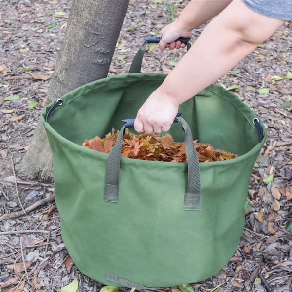 Waterproof Canvas Storage Bag for Garden Leaf Collection Lawn Sorting Bag