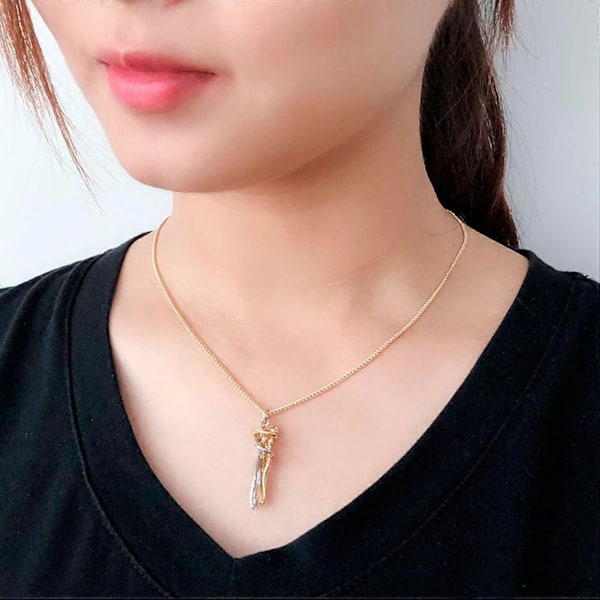 Par Halsband Gåvor för Pojkvän Flickvän, Kärleksfull Kram Halsband Hängsmycke Man Fru Gåva till Födelsedag Jul Alla hjärtans dag Guld