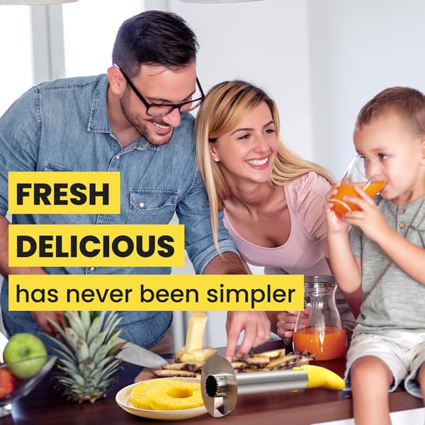 Premium Pineapple Corer and Slicer - Pineapple Cutter with Serrated Tip - Easy to Use and Clean - Stainless Steel Pineapple Corer