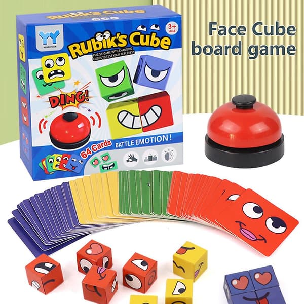 Expression Puzzle Building Blocks Face Changing Building Blocks Matching Game Logical Thinking Training Toy No Bell