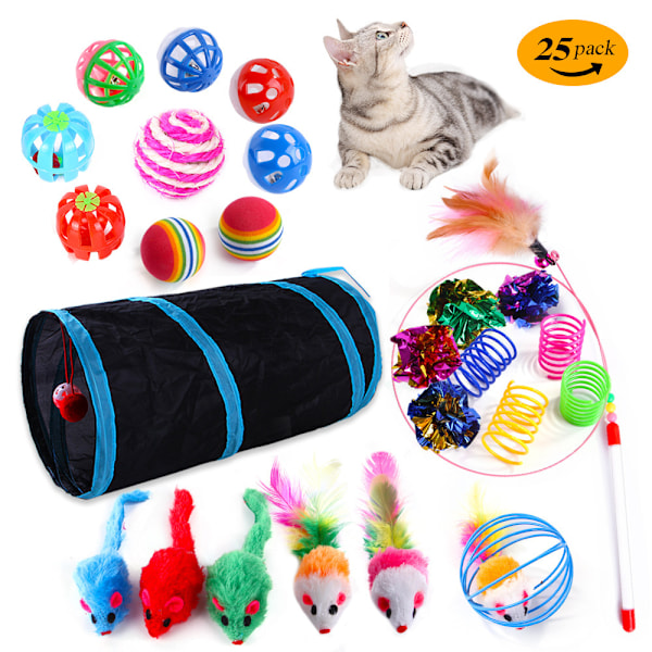 Kattleksak set katttråk katt och mus interaktiv plyschmus ljudleksak katttillbehör Set 40