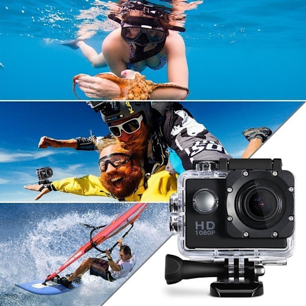 Opgraderet 2,0\" HD 1080P Sportskamera Action Camcorder DV Kamera Go Car Cam Pro guld