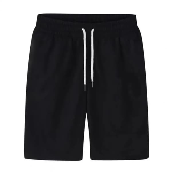 Cargo Shorts Elastisk talje Tynd Løs lomme Snøre Cargo Shorts Sort 4XL