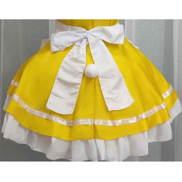 Japansk Anime, Gul Fantasy Maid Kostyme, Søtt Maid Kostyme, Student Scene Kostyme, Liten Kjole, Loli Skjørt XXXL
