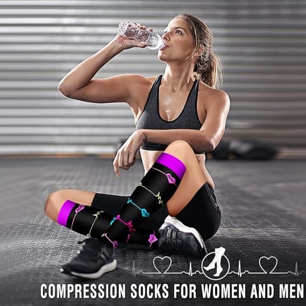 6-pack kopparkompressionsstrumpor för kvinnor och män Cirkulation-bästa stöd för medicinsk, löpning, omvårdnad, atletisk