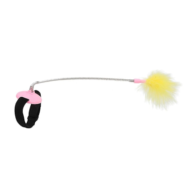 Halsband med Kattleksak, Fjäderhalsband för Katter med Självspännande Halsinteraktiv Lek, Rosa